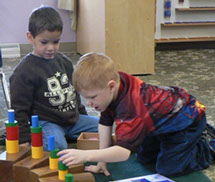 Group activities foster learning at Montessori Children's House, West Bend, Wisconsin.